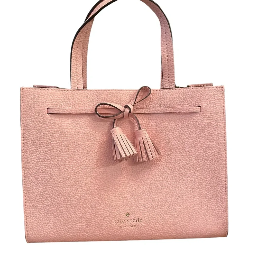 Kate Spade Hayes small satchel, crossbody, peppled leather, tea rose - Picture 4 of 11
